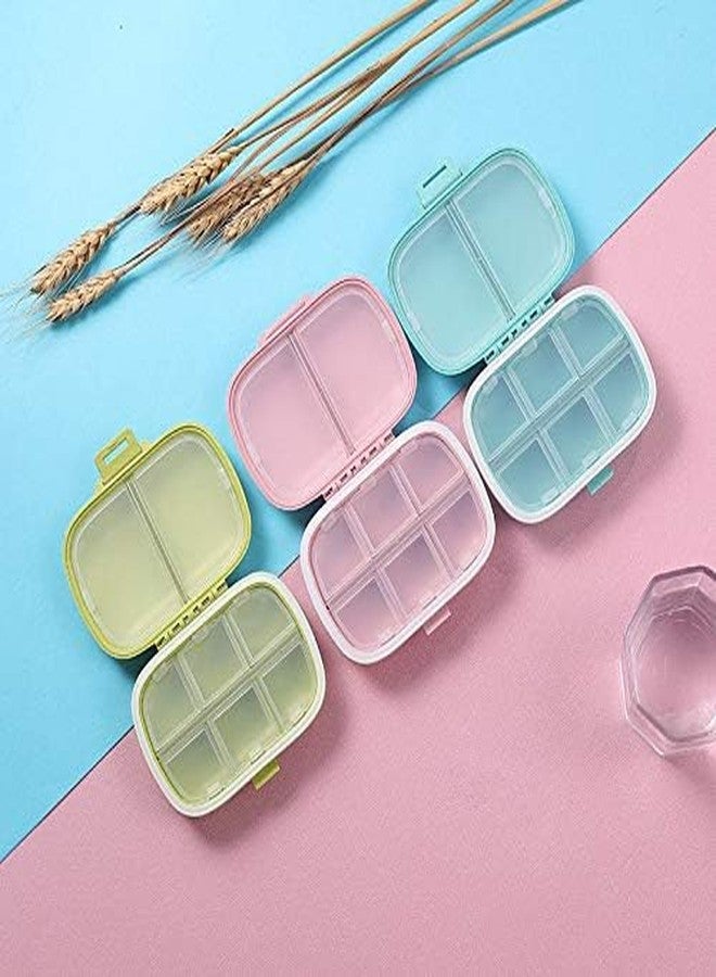 JAMBUVANTI Portable Pill Case Daily Pill Organizer, pill storage box travel size cute little daily medicine portable personal storage 8 Compartments Travel Pill Organizer MULTICOLOR - Image 2